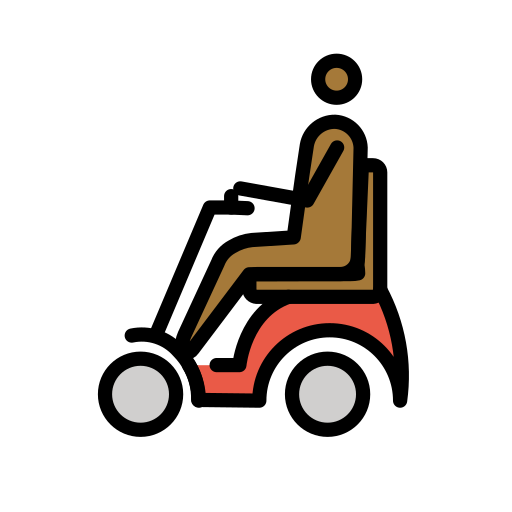 Person In Motorized Wheelchair: Medium-Dark Skin Tone on OpenMoji