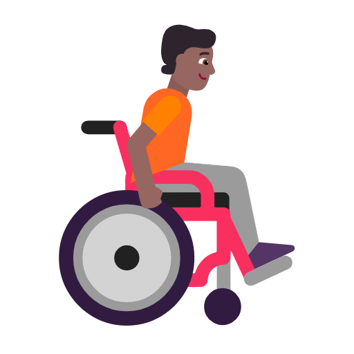 Person In Manual Wheelchair Facing Right: Medium-Dark Skin Tone on Microsoft Fluent