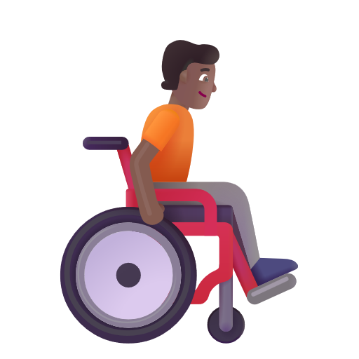 Person In Manual Wheelchair Facing Right: Medium-Dark Skin Tone on Microsoft 3D