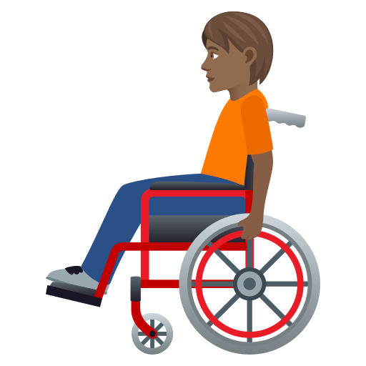 Person In Manual Wheelchair: Medium-Dark Skin Tone on JoyPixels