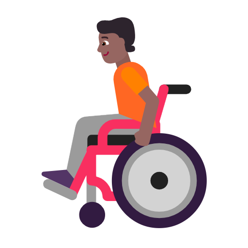 Person In Manual Wheelchair: Medium-Dark Skin Tone on Microsoft Fluent