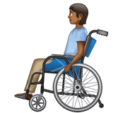 Person In Manual Wheelchair: Medium-Dark Skin Tone on WhatsApp