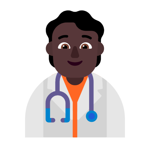 Health Worker: Dark Skin Tone on Microsoft Fluent