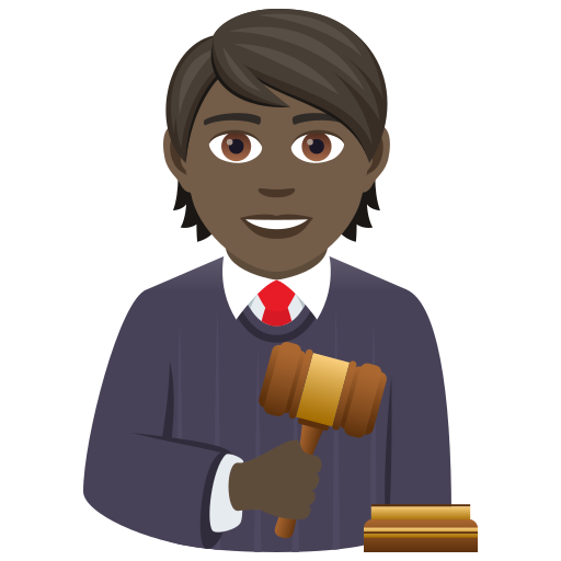 Judge: Dark Skin Tone on JoyPixels