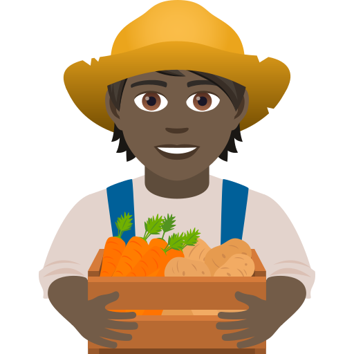Farmer: Dark Skin Tone on JoyPixels