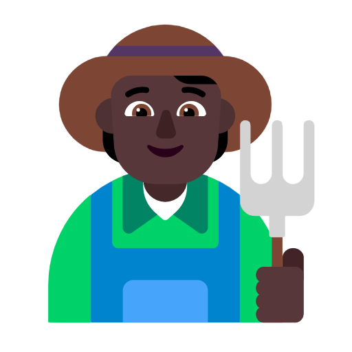 Farmer: Dark Skin Tone on Microsoft Fluent