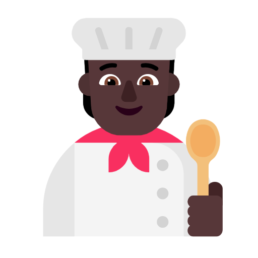 Cook: Dark Skin Tone on Microsoft Fluent