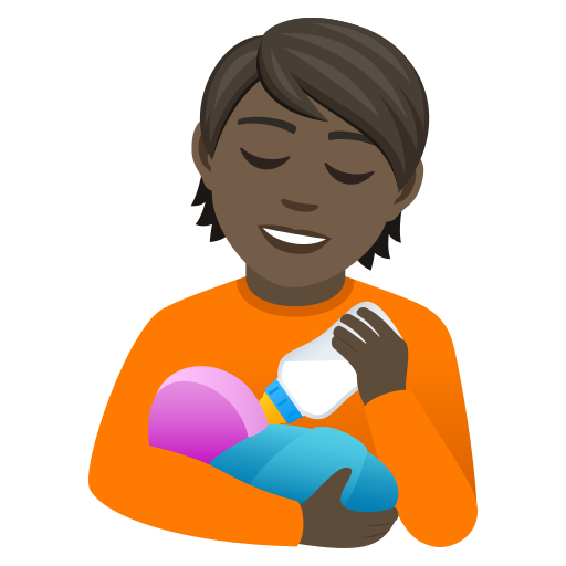 Person Feeding Baby: Dark Skin Tone on JoyPixels