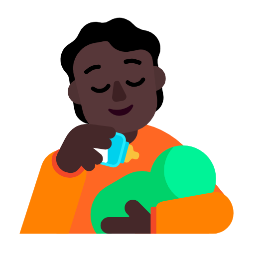 Person Feeding Baby: Dark Skin Tone on Microsoft Fluent