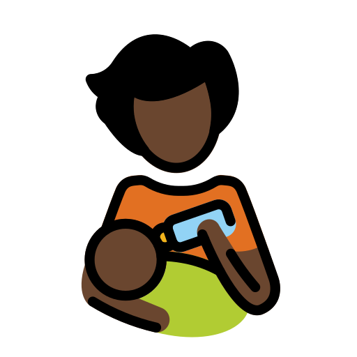 Person Feeding Baby: Dark Skin Tone on OpenMoji