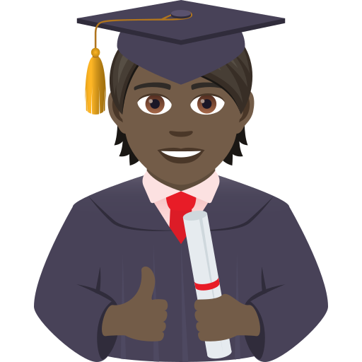 Student: Dark Skin Tone on JoyPixels