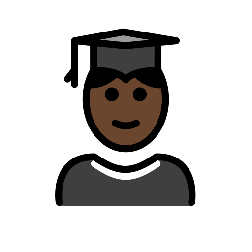 Student: Dark Skin Tone on OpenMoji