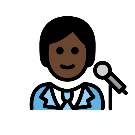 Singer: Dark Skin Tone on OpenMoji
