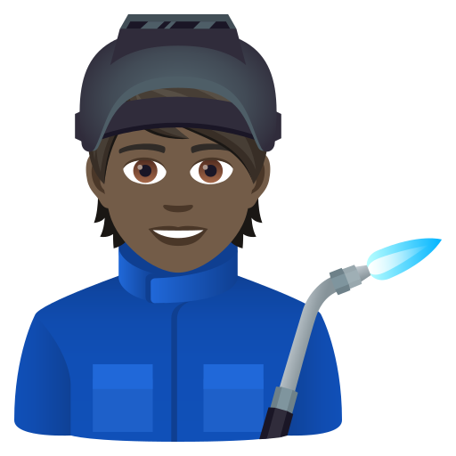 Factory Worker: Dark Skin Tone on JoyPixels
