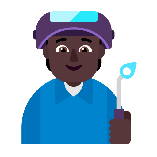 Factory Worker: Dark Skin Tone on Microsoft Fluent