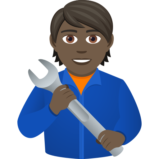 Mechanic: Dark Skin Tone on JoyPixels