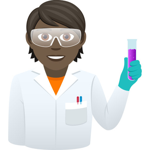 Scientist: Dark Skin Tone on JoyPixels