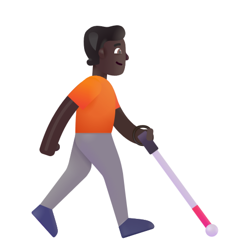 Person With White Cane Facing Right: Dark Skin Tone on Microsoft 3D