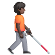 Person With White Cane Facing Right: Dark Skin Tone on Samsung