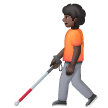 Person With White Cane: Dark Skin Tone on Samsung
