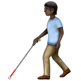 Person With White Cane: Dark Skin Tone on WhatsApp