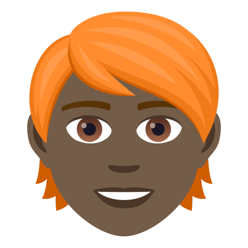 Person: Red Hair: Dark Skin Tone on JoyPixels