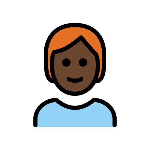 Person: Red Hair: Dark Skin Tone on OpenMoji
