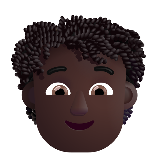 Person: Curly Hair: Dark Skin Tone on Microsoft 3D