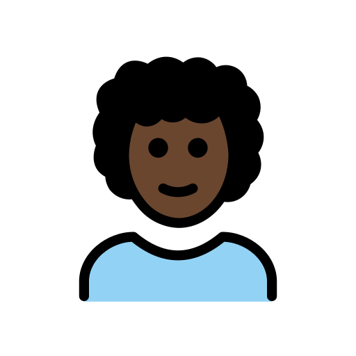 Person: Curly Hair: Dark Skin Tone on OpenMoji