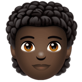 Person: Curly Hair: Dark Skin Tone on WhatsApp