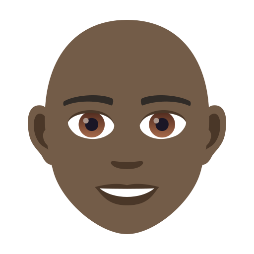 Person: Bald: Dark Skin Tone on JoyPixels