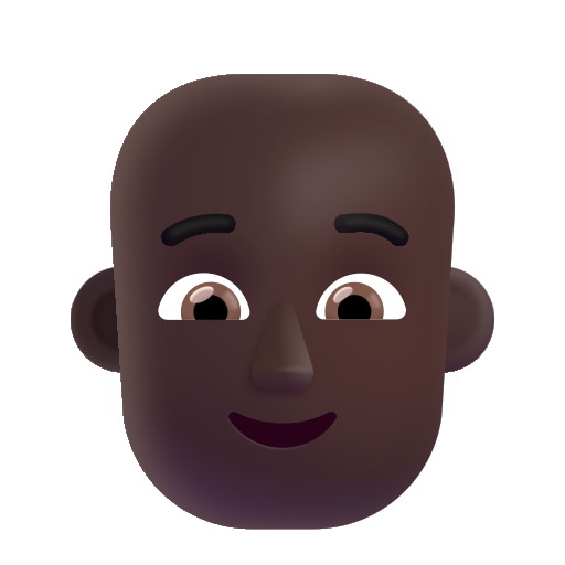 Person: Bald: Dark Skin Tone on Microsoft 3D