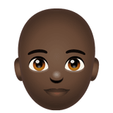 Person: Bald: Dark Skin Tone on WhatsApp