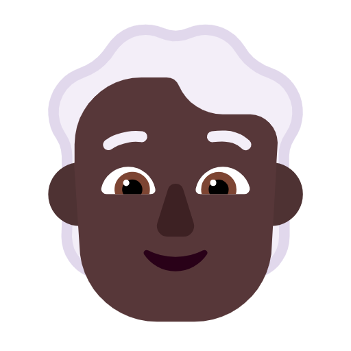 Person: White Hair: Dark Skin Tone on Microsoft Fluent
