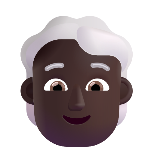 Person: White Hair: Dark Skin Tone on Microsoft 3D