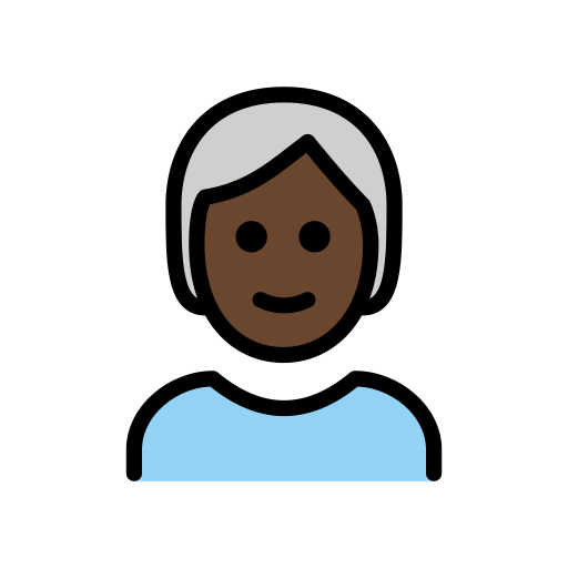 Person: White Hair: Dark Skin Tone on OpenMoji