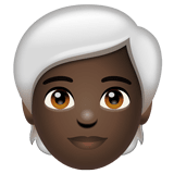 Person: White Hair: Dark Skin Tone on WhatsApp