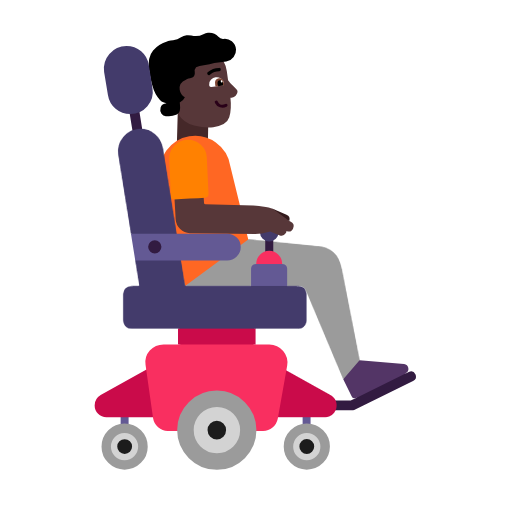 Person In Motorized Wheelchair Facing Right: Dark Skin Tone on Microsoft Fluent