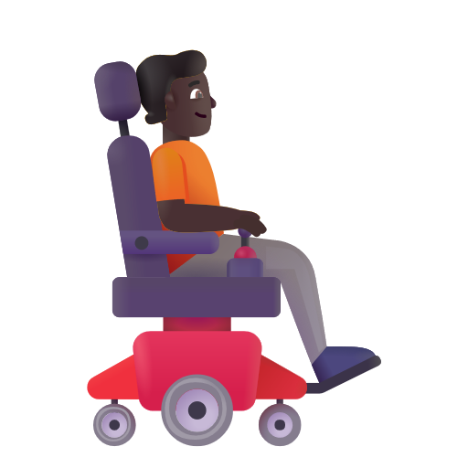 Person In Motorized Wheelchair Facing Right: Dark Skin Tone on Microsoft 3D