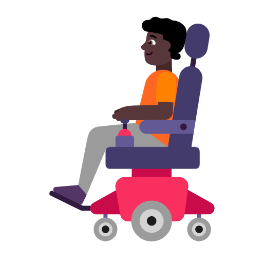Person In Motorized Wheelchair: Dark Skin Tone on Microsoft Fluent