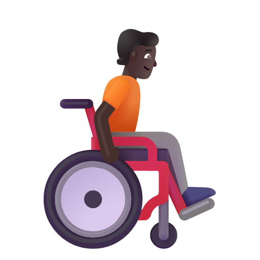Person In Manual Wheelchair Facing Right: Dark Skin Tone on Microsoft 3D