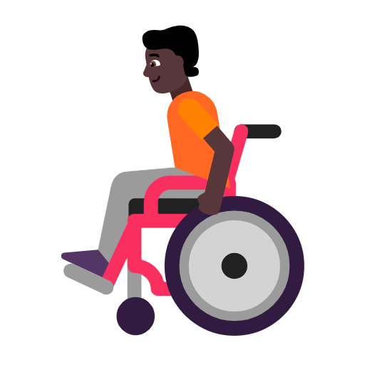 Person In Manual Wheelchair: Dark Skin Tone on Microsoft Fluent