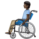 Person In Manual Wheelchair: Dark Skin Tone on WhatsApp