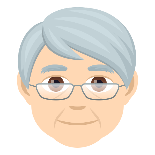 Older Adult: Light Skin Tone on JoyPixels