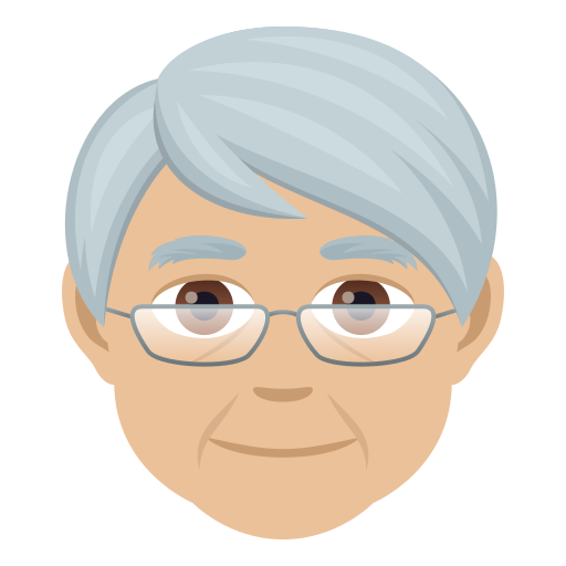 Older Adult: Medium-Light Skin Tone on JoyPixels