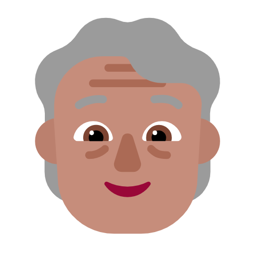 Older Adult: Medium Skin Tone on Microsoft Fluent