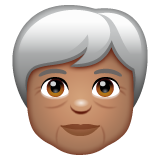 Older Adult: Medium Skin Tone on WhatsApp