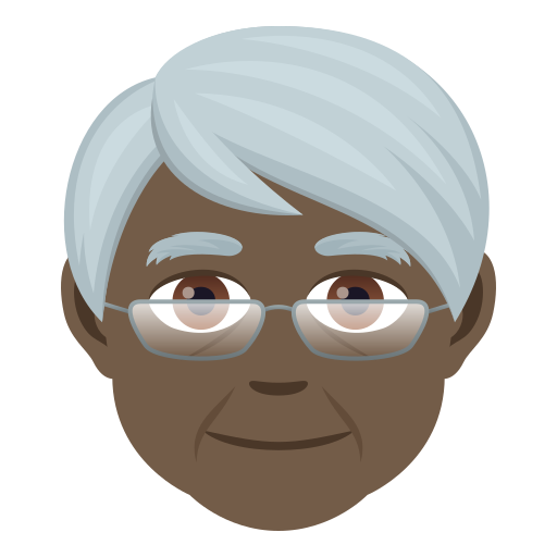 Older Adult: Dark Skin Tone on JoyPixels