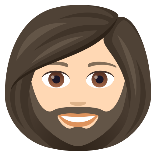 Woman: Beard: Light Skin Tone on JoyPixels