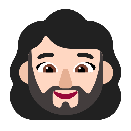Woman: Beard: Light Skin Tone on Microsoft Fluent